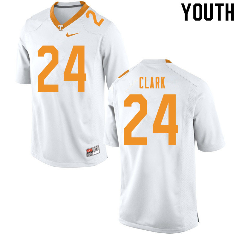 Youth #24 Hudson Clark Tennessee Volunteers College Football Jerseys Sale-White